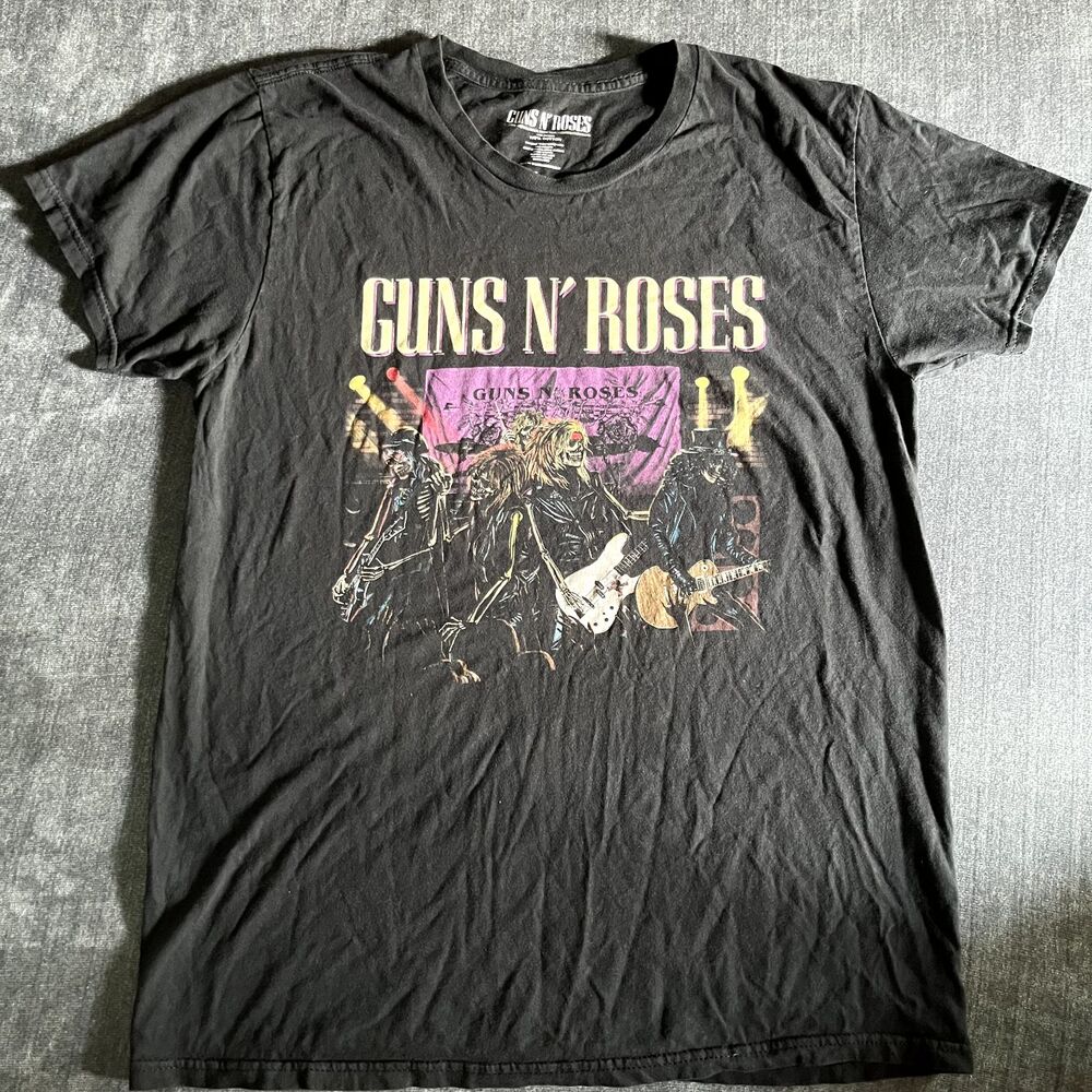 Guns N Roses Its So Easy Skeleton Band Shirt Mens Large Black Music Tee